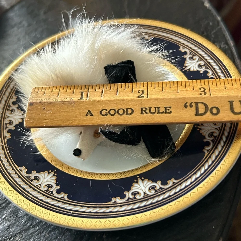 Vintage Rabbit Fur Dog Brooch